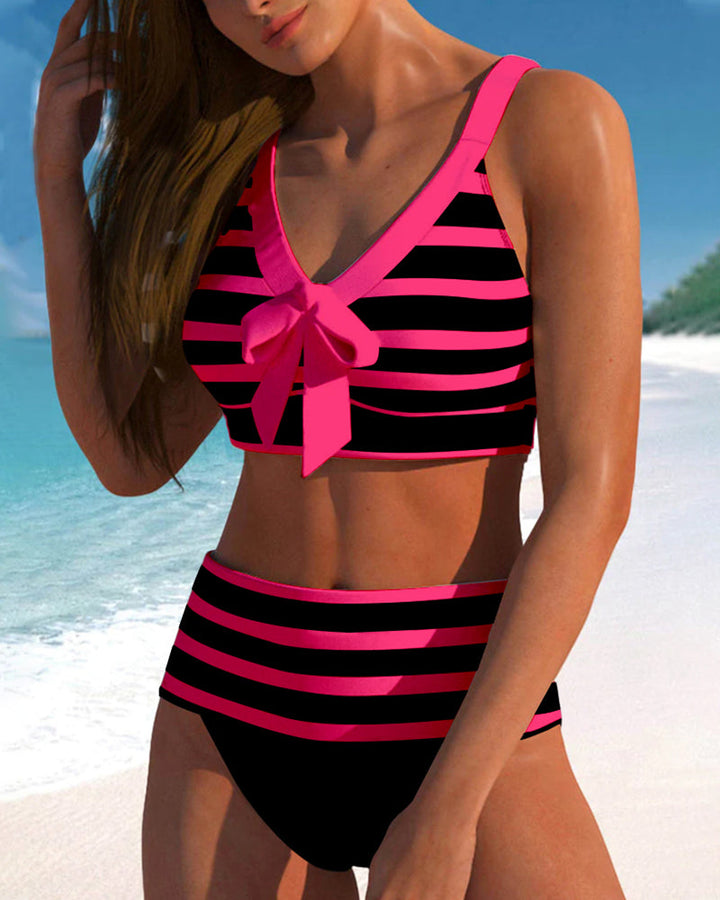 Martina™ | Bikini de rayas de cintura alta