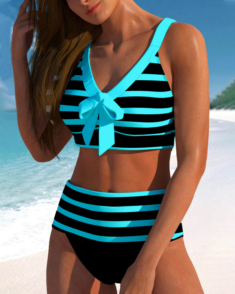 Martina™ | Bikini de rayas de cintura alta