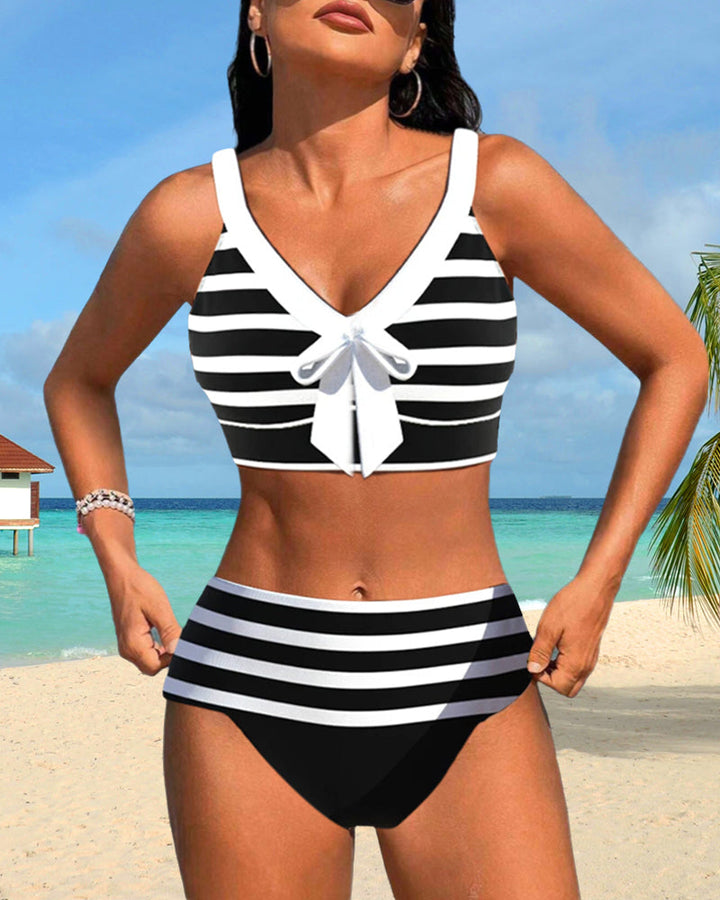 Martina™ | Bikini de rayas de cintura alta