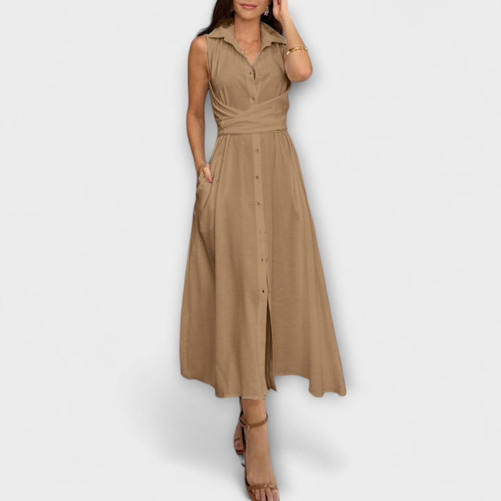 Mira - Vestidos midi impresionantes con cierre monocromático y detalle de atado