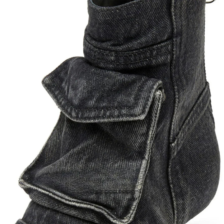Vega - Botines de diseño cargo en tejido tejano