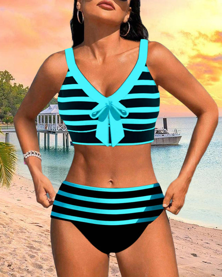 Martina™ | Bikini de rayas de cintura alta