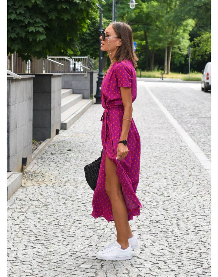 Julia | Elegante Vestido con Escote en V y Corte Moldeador