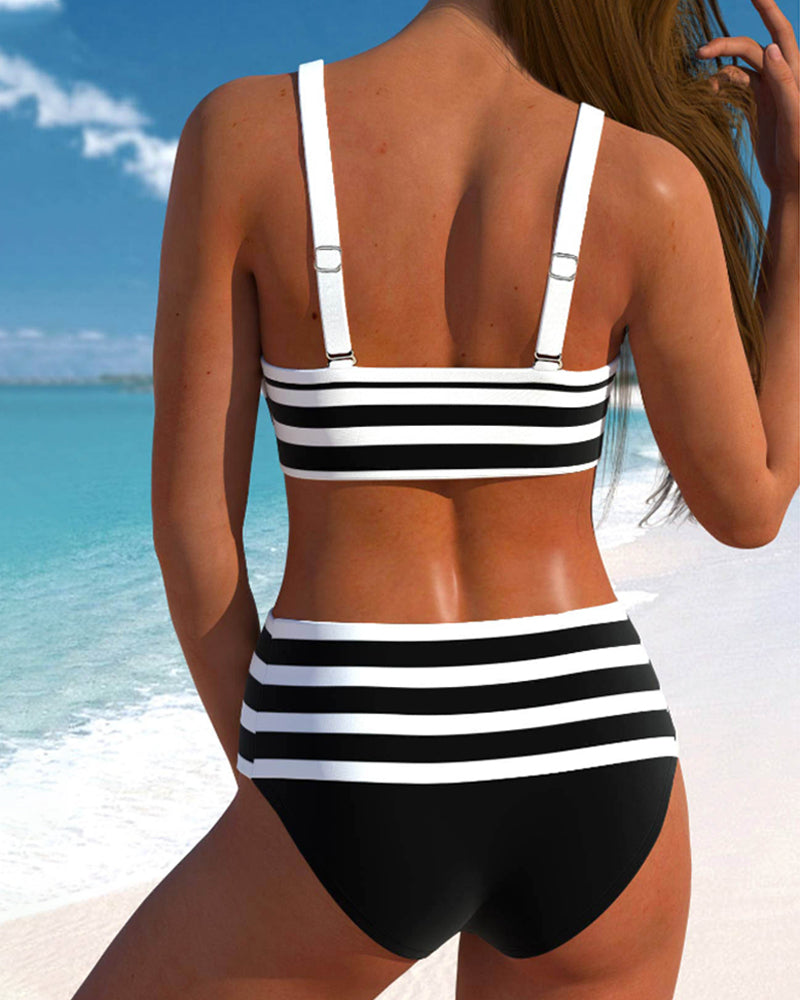 Martina™ | Bikini de rayas de cintura alta