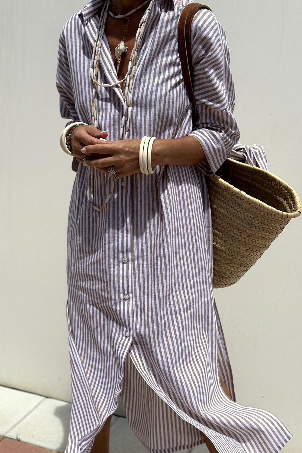 Sophia | Vestido Camisero de Rayas