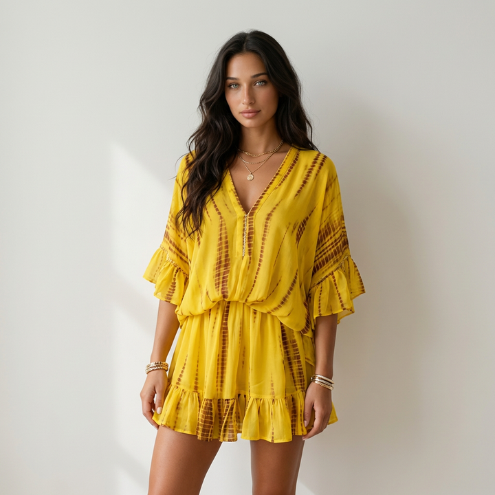 Alejandra Vestido Boho Amarillo